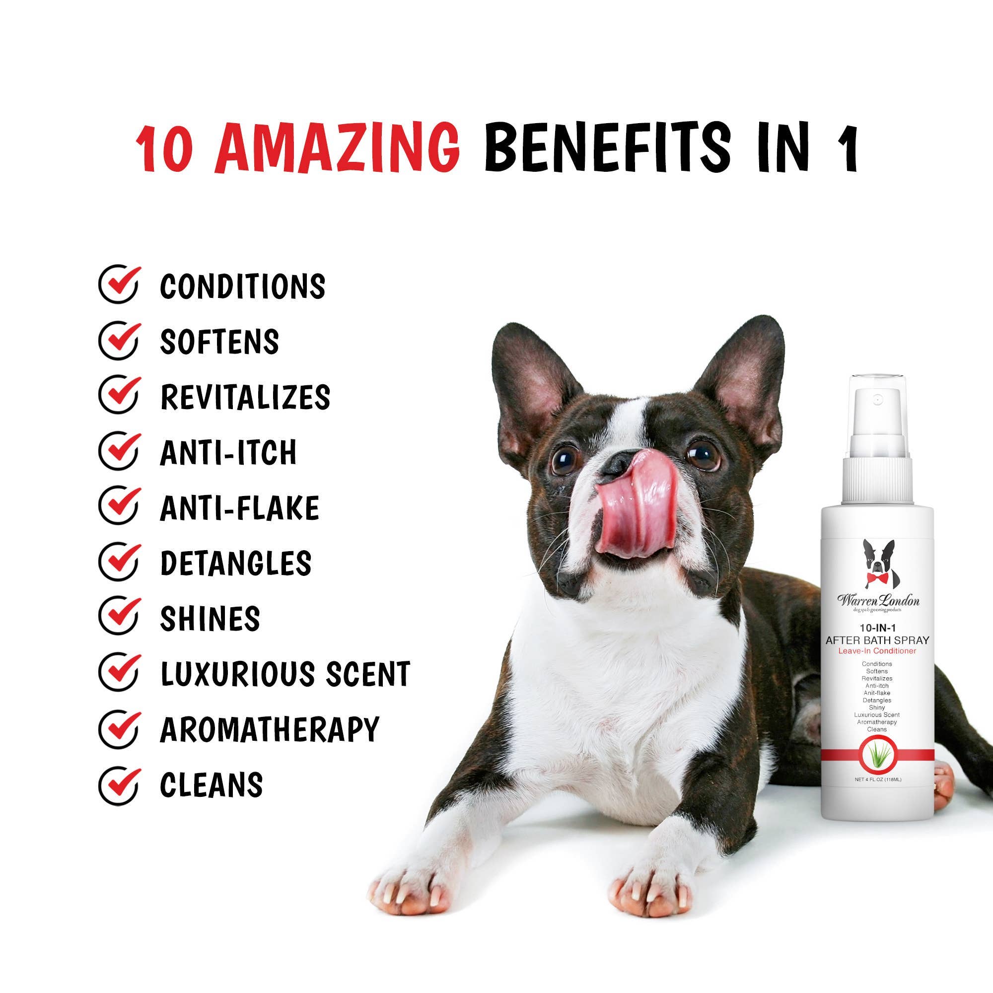 Warren London Dog Products - 10-in-1 After Bath Spray - 3 Sizes: 4oz